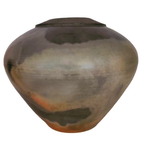 Studio Art Pottery Vase Earth Tone Squat Gourd Shape Pot 1989 Signed Bill Kimby - Picture 7 of 9